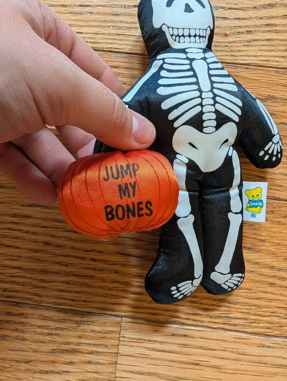 Vintage 80s Plush Skeleton Retro Halloween Spooky Decor Novelty Dankin Pumpkin